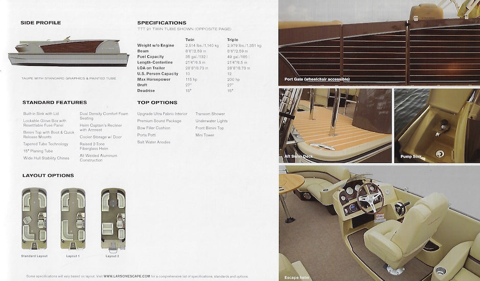 Larson 2015 Escape Pontoon Brochure