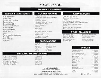 Sonic Prowler 260 Brochure