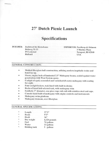 Rietschams 27 Picnic Launch Brochure
