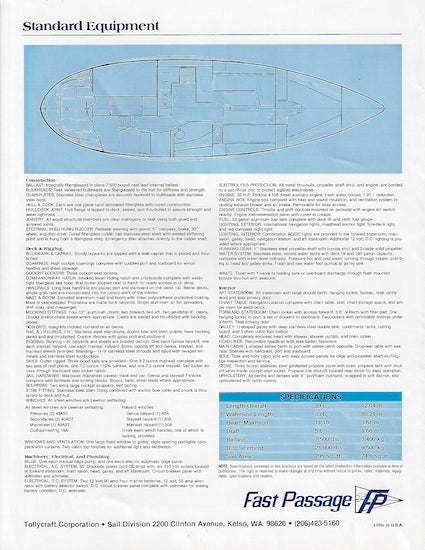 Tollycraft Fast Passage 39 Brochure – SailInfo I boatbrochure.com