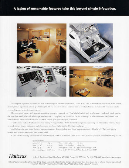 Hatteras 60 Convertible Brochure