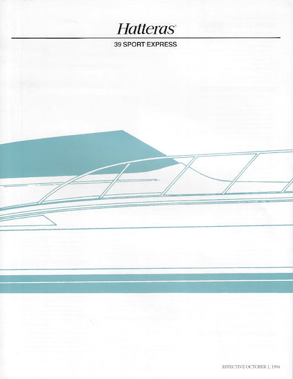 Hatteras 39 Sport Express Specification Brochure