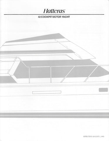 Hatteras 42 Cockpit Motor Yacht Specification Brochure