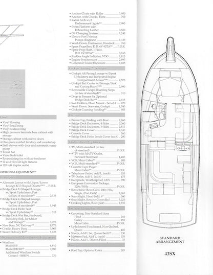 Hatteras 43 Sport Express Specification Brochure