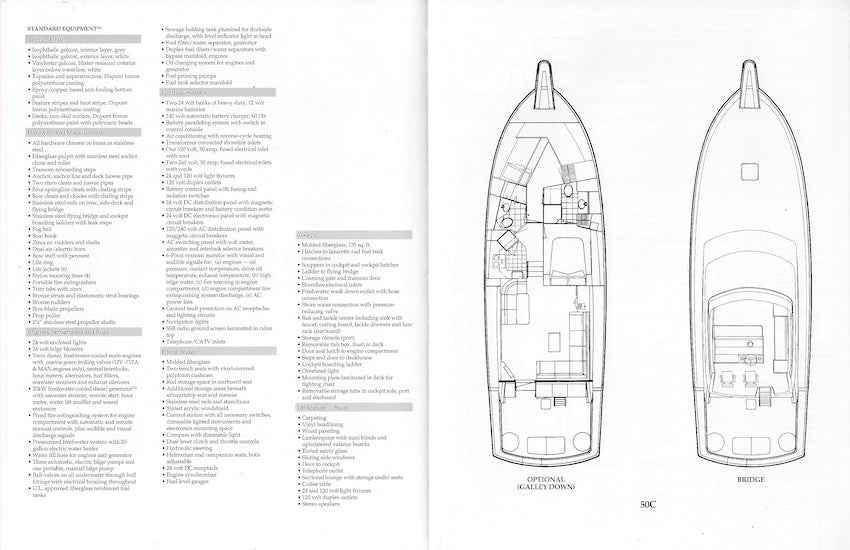 Hatteras 50 Convertible Specification Brochure