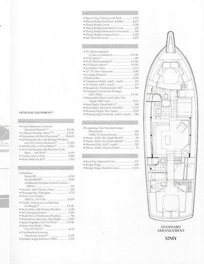 Hatteras 52 Motor Yacht Specification Brochure