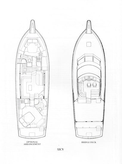 Hatteras 52 Cockpit Motor Yacht Specification Brochure