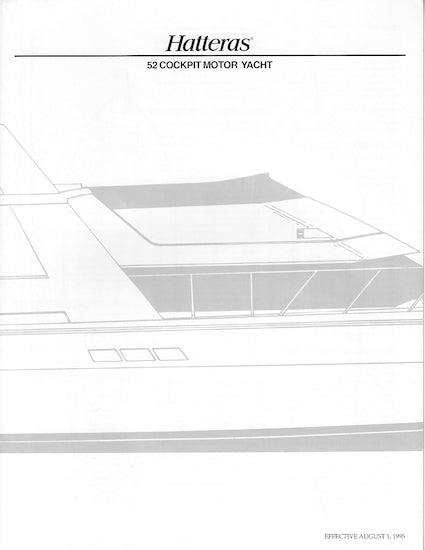 Hatteras 52 Cockpit Motor Yacht Specification Brochure