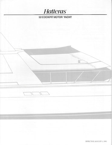 Hatteras 52 Cockpit Motor Yacht Specification Brochure