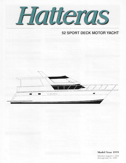 Hatteras 52 Sport Deck Motor Yacht Specification Brochure