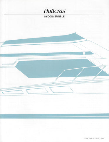 Hatteras 54 Convertible Specification Brochure