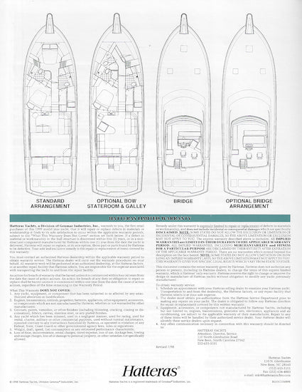 Hatteras 55 Convertible Specification Brochure