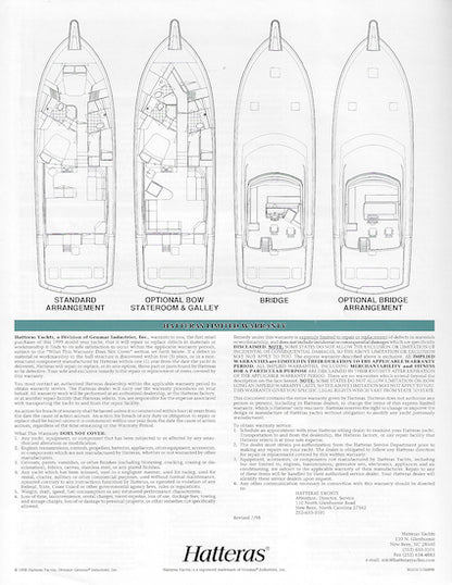 Hatteras 55 Convertible Specification Brochure