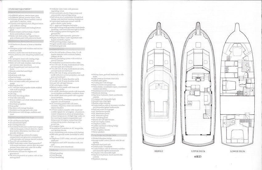 Hatteras 60 Extended Deckhouse Motoryacht Specification Brochure