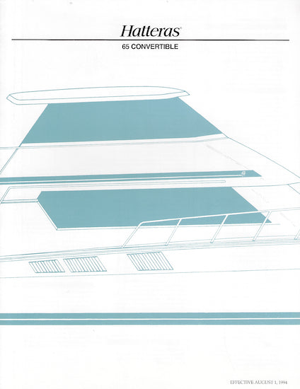 Hatteras 65 Convertible Specification Brochure