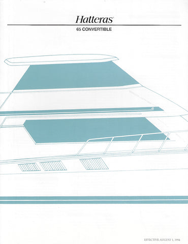 Hatteras 65 Convertible Specification Brochure