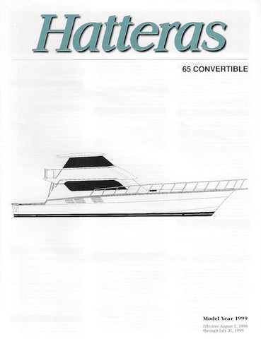 Hatteras 65 Convertible Specification Brochure