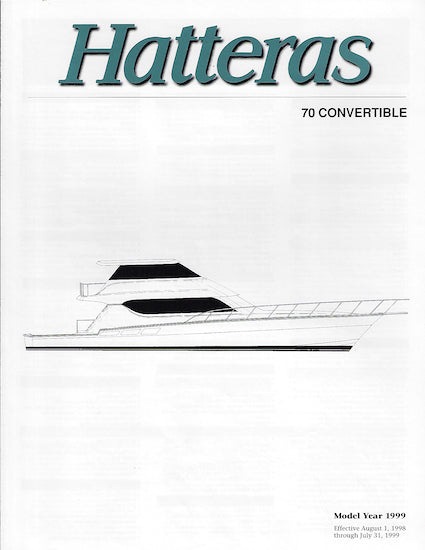 Hatteras 70 Convertible Specification Brochure – SailInfo I ...