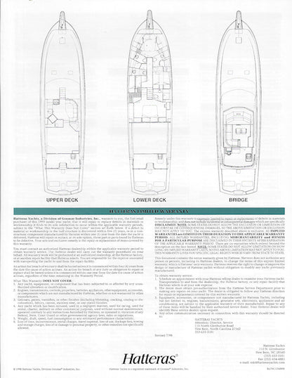 Hatteras 70 Convertible Specification Brochure