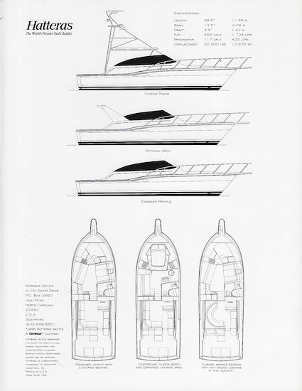 Hatteras 39 Sport Express Brochure