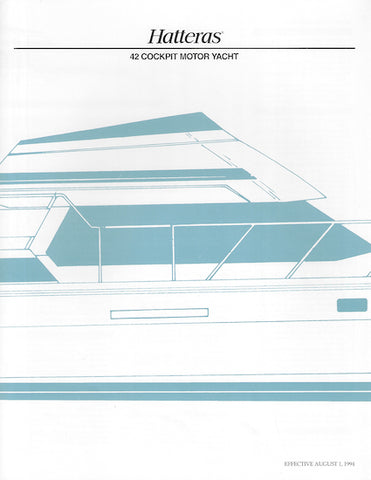 Hatteras 42 Cockpit Motor Yacht Specification Brochure