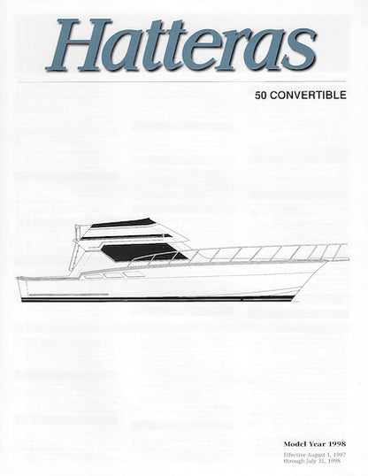 Hatteras 50 Convertible Specification Brochure