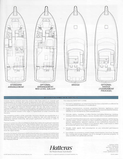 Hatteras 50 Convertible Specification Brochure