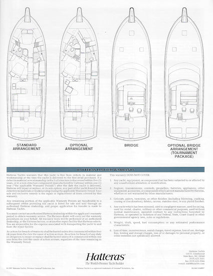 Hatteras 54 Convertible Specification Brochure