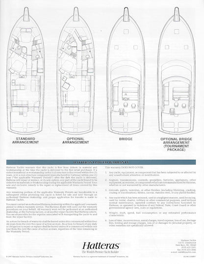 Hatteras 54 Convertible Specification Brochure
