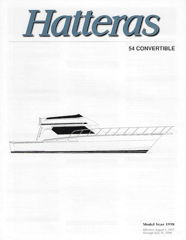 Hatteras 54 Convertible Specification Brochure