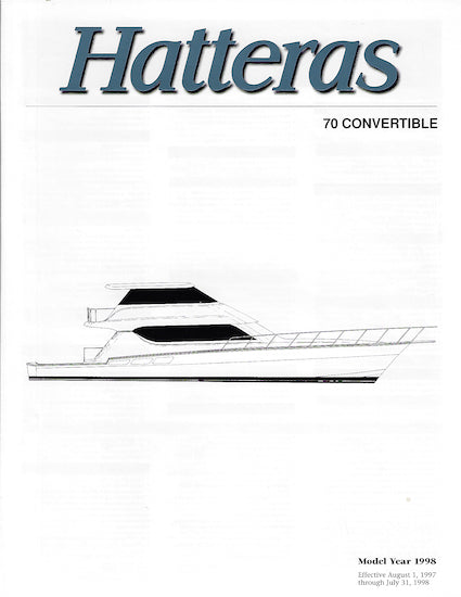 Hatteras 70 Convertible Specification Brochure