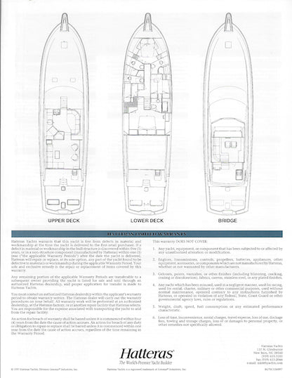 Hatteras 70 Convertible Specification Brochure