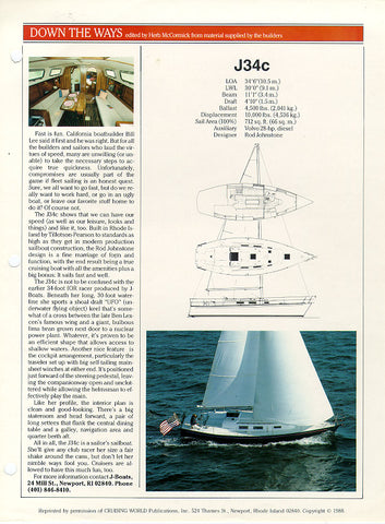 J/34C Cruising World Magazine Reprint Brochure