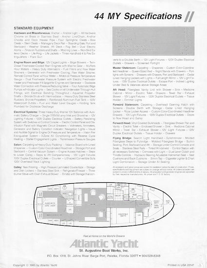 Atlantic 44 Brochure