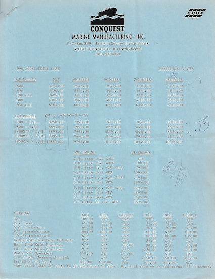 Conquest 1990 Brochure