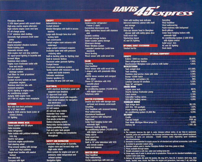 Buddy Davis 45 Express Brochure