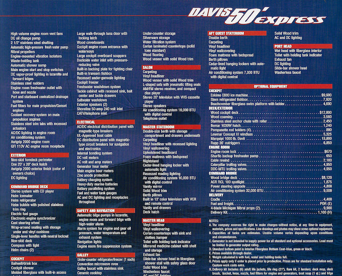 Buddy Davis 50 Express Brochure