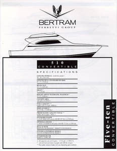 Bertram 510 Convertible Specification Brochure