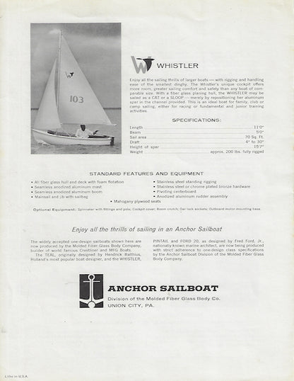 MFG Anchor Sailboats Brochure