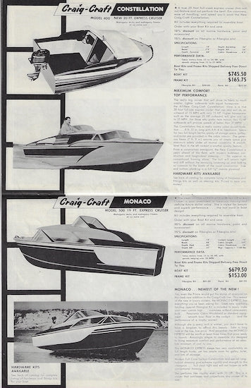 Craig Craft 1955 Kit Boat Brochure – SailInfo I boatbrochure.com