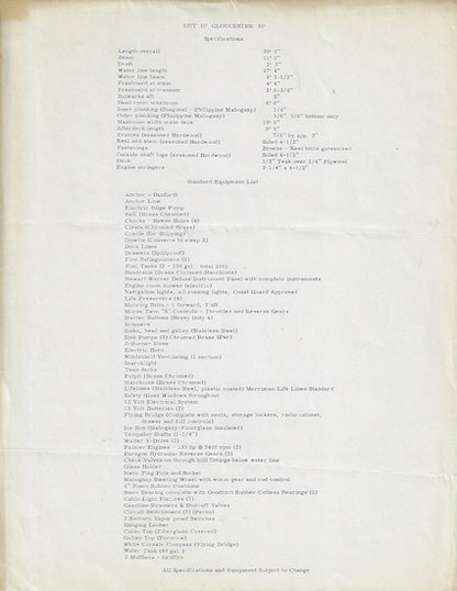 Out O' Gloucester 30 Brochure