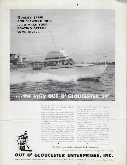 Out O' Gloucester 30 Brochure