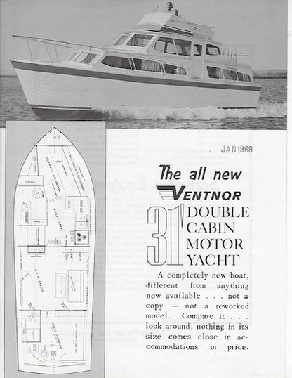 Ventnor 31 Double Cabin Motor Yacht Specification Brochure