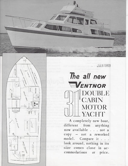 Ventnor 31 Double Cabin Motor Yacht Specification Brochure