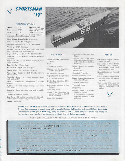 Zuback’s Sea Skiffs Brochure