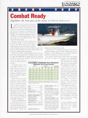 Edgewater 20 Boating Magazine Reprint Brochure