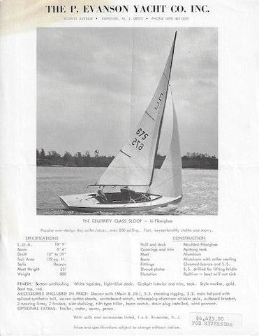 Celebrity Class Specification Brochure