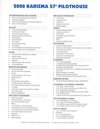 Karizma 55 / 57 Brochure