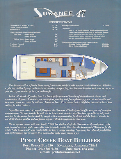 Piney Creek Swanee Specification Sheet & Brochure