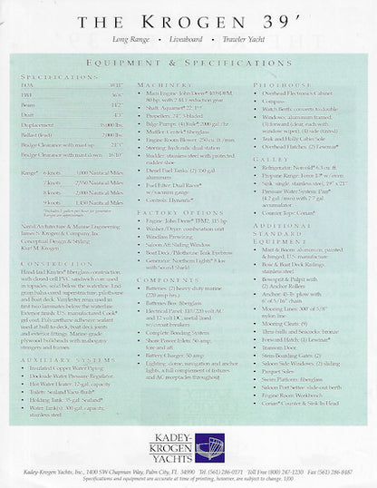Krogen 39 Trawler Brochure
